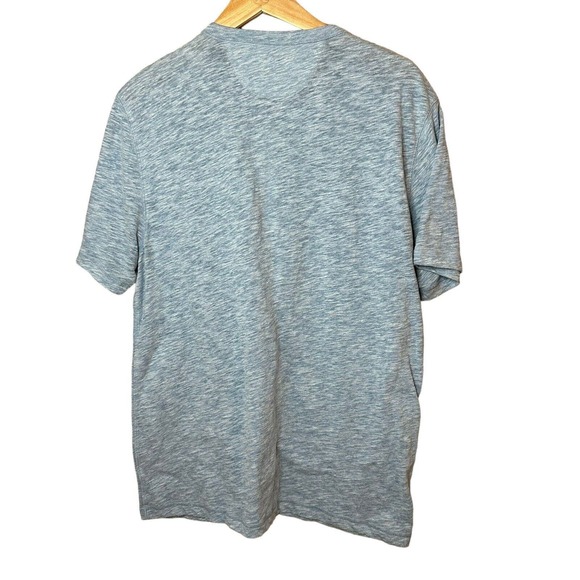 Faherty Shirt Mens Xl Blue 3-Button Henley Casual Short Sleeve Heather tshirt - Picture 2 of 7